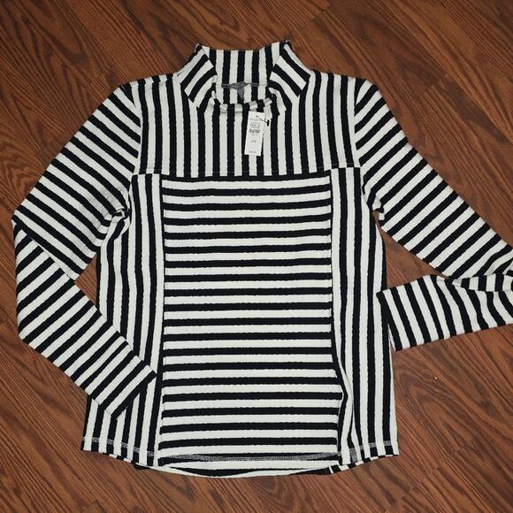 Talbots Dresses & Skirts - T for Talbots Textured Stripe Mockneck Pullover Size Medium BRAND NEW